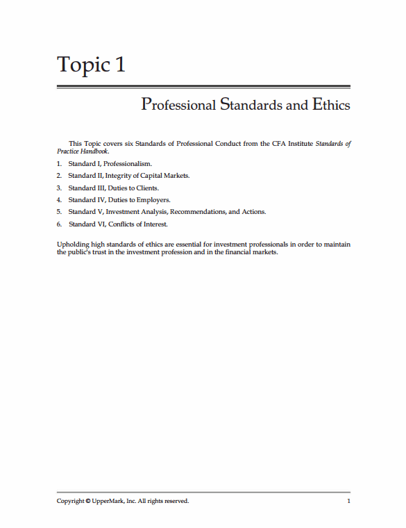 CAIA 2025 UpperMark Level 1 Study Handbook + Formula Sheet