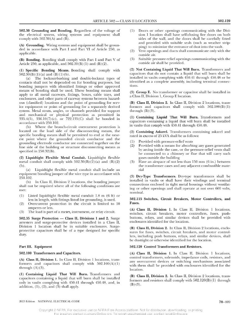 National Electrical Code 2023 (NFPA)