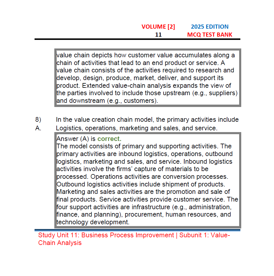 CMA Gleim Part 2 2025 Questions and Answers