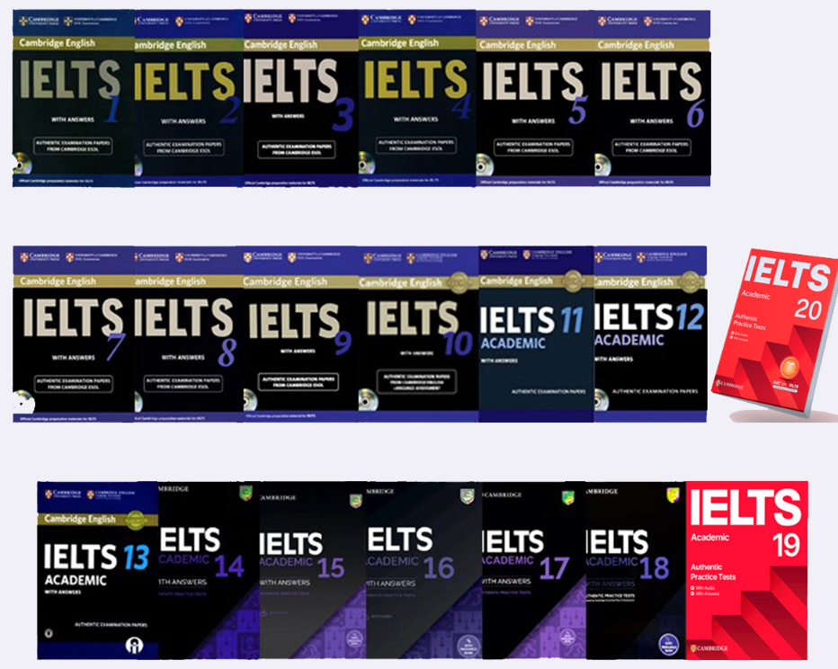 IELTS 1-20 Academic English Books Full Set by Cambridge