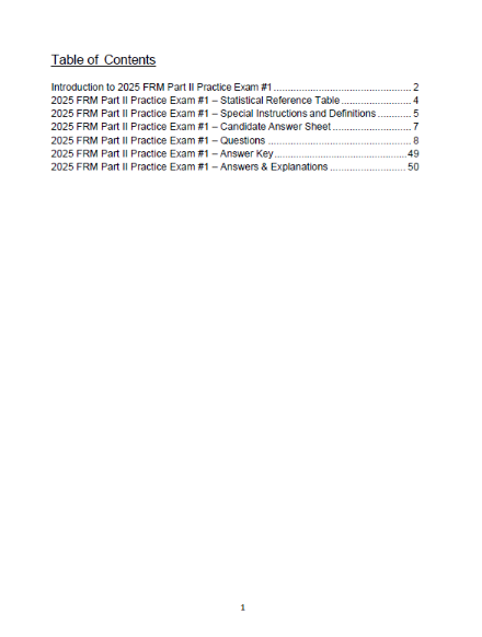 FRM 2025 GARP Part 2 Practice Exams