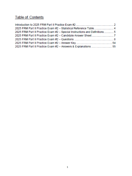 FRM 2025 GARP Part 2 Practice Exams