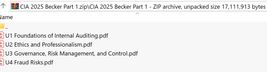 2025 CIA Becker Part 1 Book