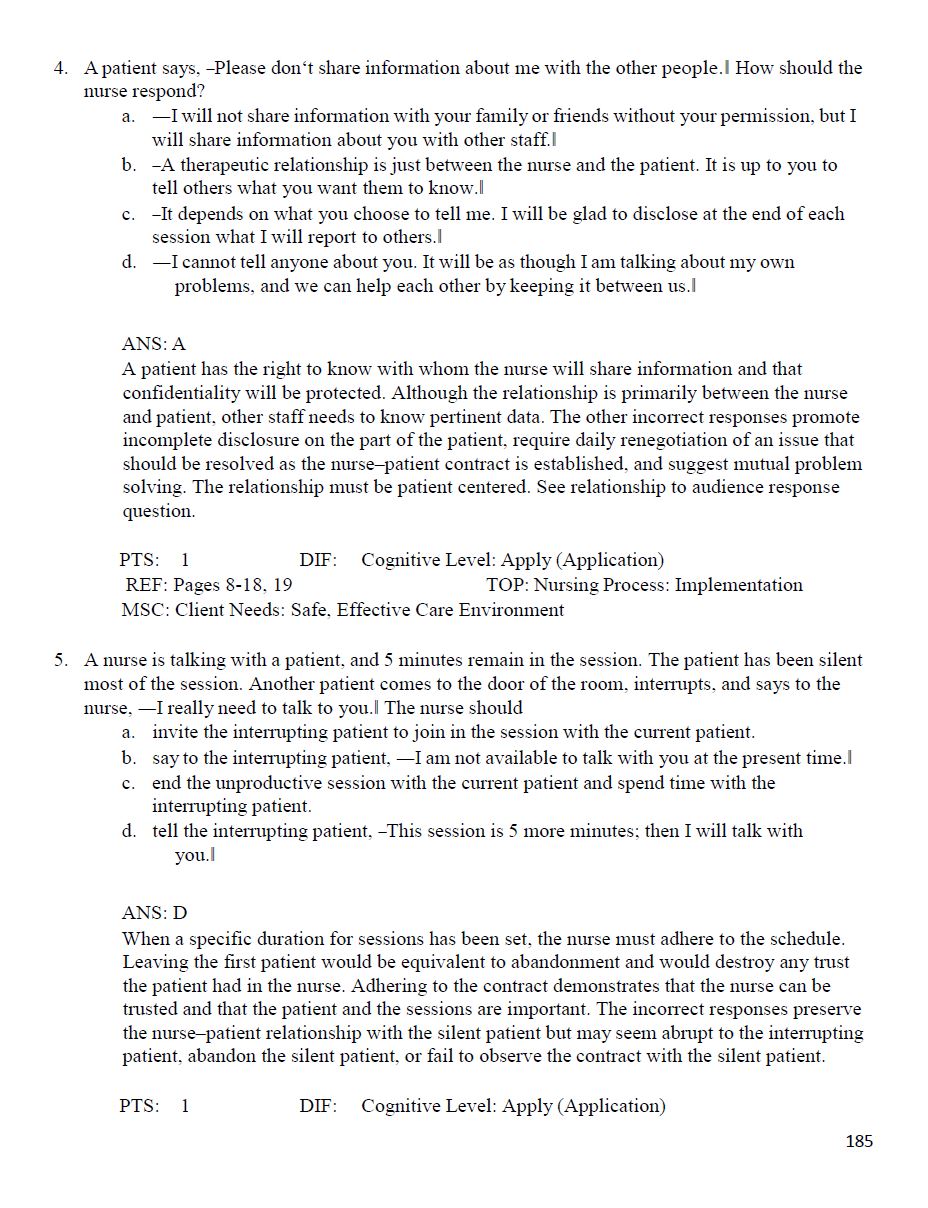 Test bank Varcarolis Foundations of Psychiatric Mental Health Nursing 9th Edition Test Bank