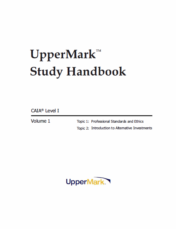 CAIA 2025 UpperMark Level 1 Study Handbook + Formula Sheet